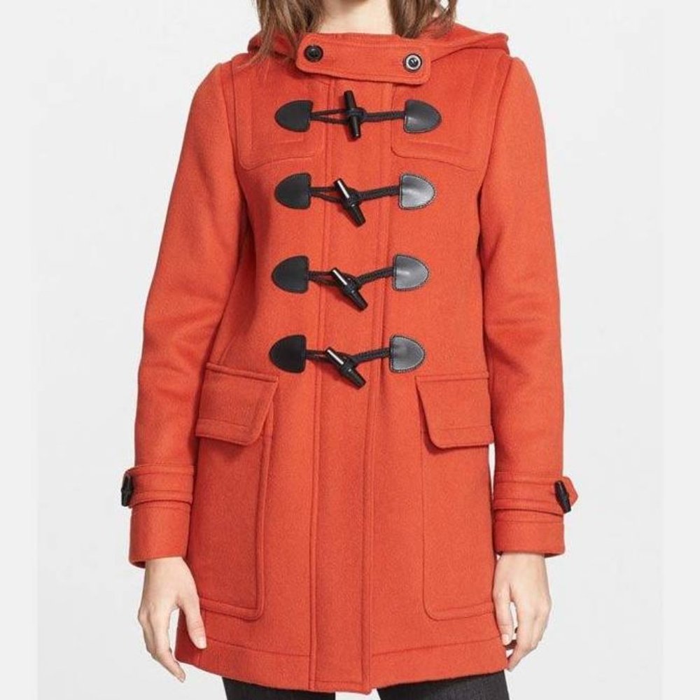 Burberry Brit Finsdale Red Wool Duffle Coat
